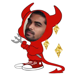 A Drawing Of A Man With A Devil Face Halloween Stickers Template