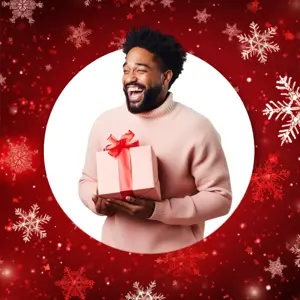 red and white snow flake magic picture for Christmas magic portrait 