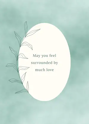 Green watercolor sympathy greeting card template