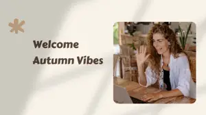Welcome Autumn Vibes golden leaves template