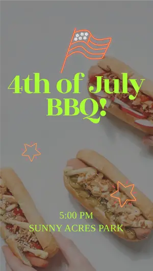 Happy 4th of July bbq Instagram story template
