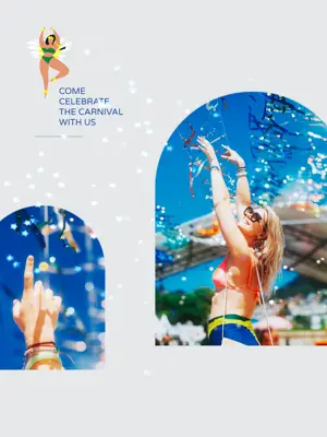 A Woman In A Bikini Holding A Kite Carnival Template