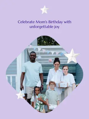 Celebrate Mom's Birthday with unforgettable joy royal velvet Portrait template