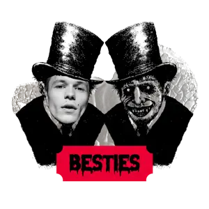 Two Men Wearing Top Hats With The Words Besties On Them Halloween Stickers Template