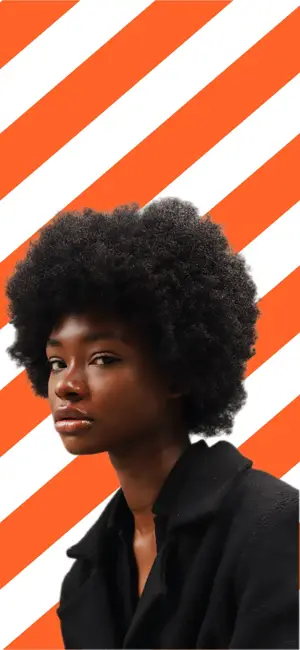 Contact cover orange stripes profile portrait template