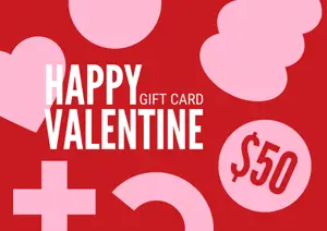 pink red valentine shapes gift card voucher template