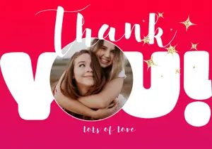 A Thank Card With A Photo Of Two Women Thank You Template