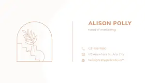 A Business Card With A Plant In A Vase Business Card Template
