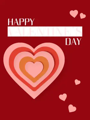 red Valentine’s magic photo of a paper cut heart instagram post template
