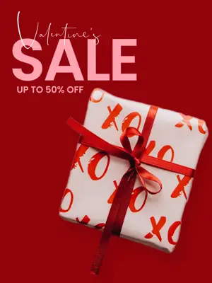 Valentine’s magic photo of a gift sale instagram post template