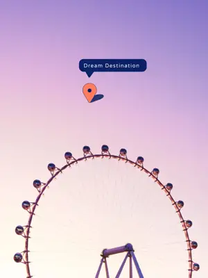 A Ferris Wheel With A Map On The Top Of It Notifications Template