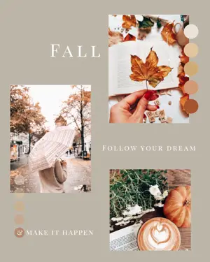 A Collage Of Photos With A Woman Holding An Umbrella Fall Post Template