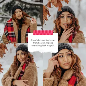 Minimalistic White Aesthetic Cozy Winter photo collage template