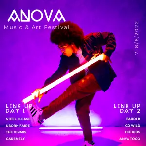 A Man Holding A Light Saber In Front Of A Purple Background Music Template