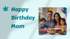 Happy Birthday Mom aqua splash template