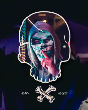 A Person Wearing A Mask With A Skull On It Halloween Template