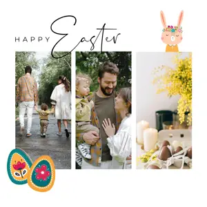 Easter family photo collage template