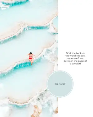 A Woman In A Red Bathing Suit Floating In A Pool Of Water Wanderlust Template