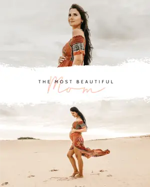 Most Beautiful Mother On The Beach Cute Mother'S Day Card Template