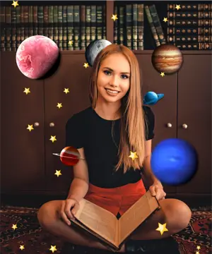 A Girl Sitting On The Floor Holding A Book Collage Art Template
