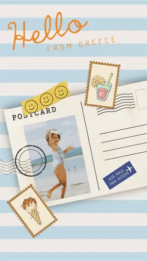 Kids photo postcard Summer vacation Instagram story template 