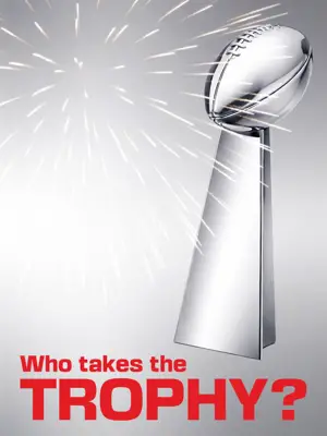 Super Bowl silver metalic trophy Instagram post template