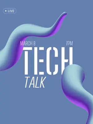 Blue 3D tech talk cover Instagram post template