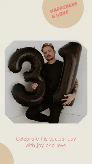 Happy Birthday, Love classic gentleman Story template