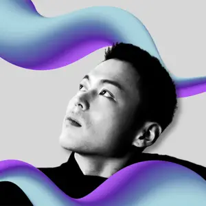 Gradient 3D shapes magic profile picture template