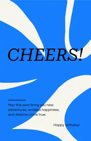 blue abstract Birthday greeting card template