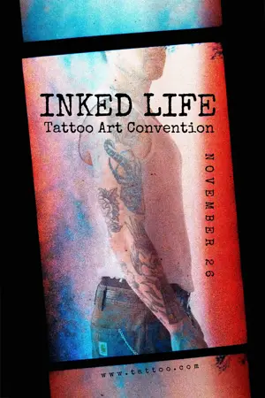 Tattoo event grunge poster magic template