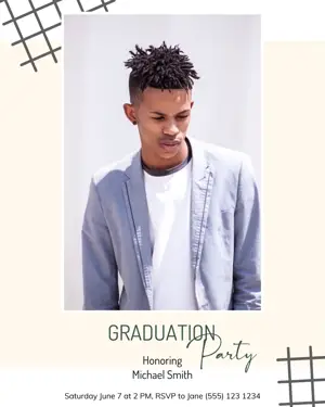 A photo of a young man graduation template